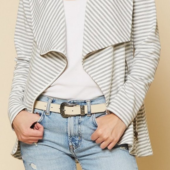 Plus Size Zip Front Cardigan - Heather Grey - Picture 2 of 3